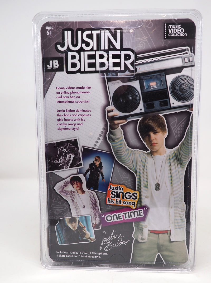 Singing Justin Bieber 2010 Sings One Time With Mini Magazine and Skateboard