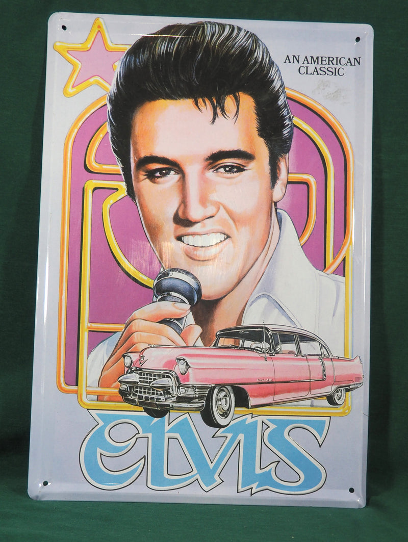 Elvis Presley 8"x 11 1/2" Tin Sign 'American Classic' 1955 Pink Cadillac