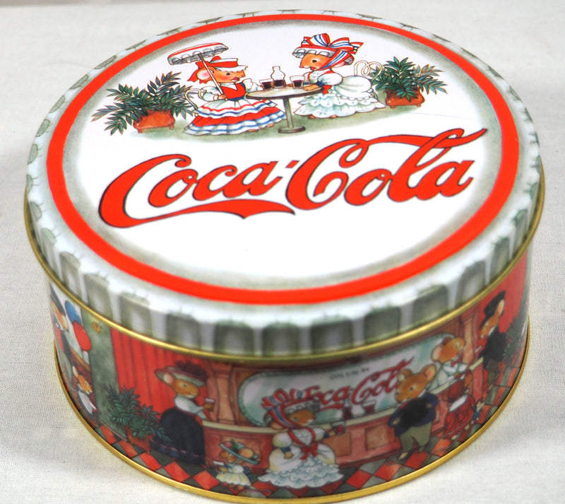 2001 Coca-Cola Christmas Mouse Hanging Ornaments Collectable Tin