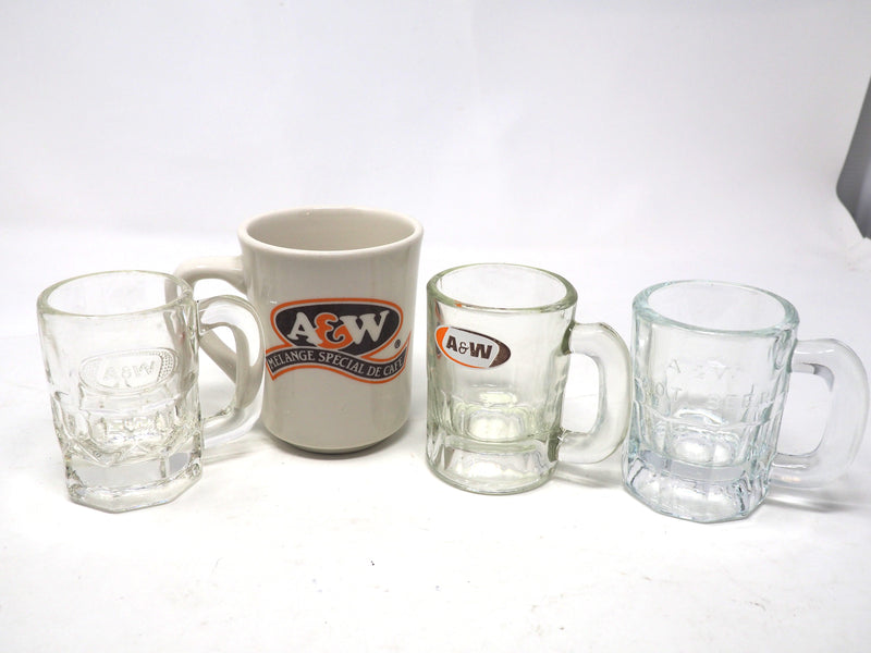 4 Vintage A&W Mugs - 3 Root Beer & 1 Coffee Mug