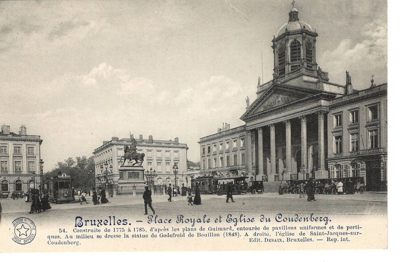 Bruxelles (Brussels) - Place Royale et Eglise Au Coudenberg Postcard - Unposted