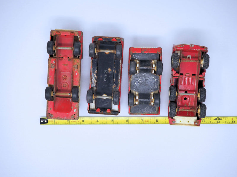 Four Diecast Fire Trucks - 1 BuddyL and 3 Tonka